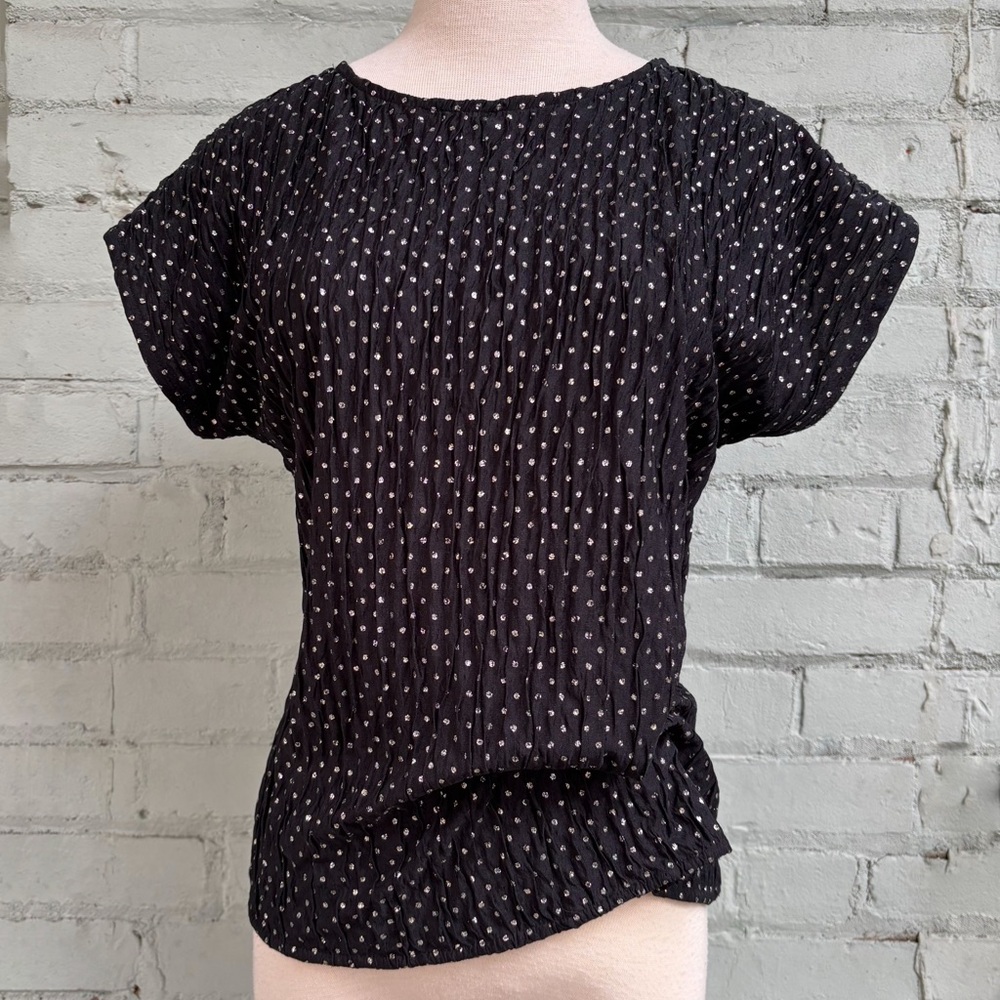 Vintage 80s Black Short Sleeve Top